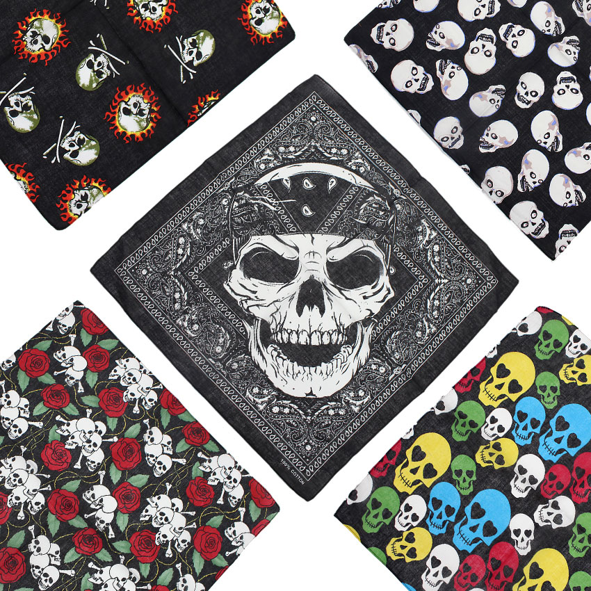 Bandana Cotton - Đầu Lâu Cao Su Vuông Khăn