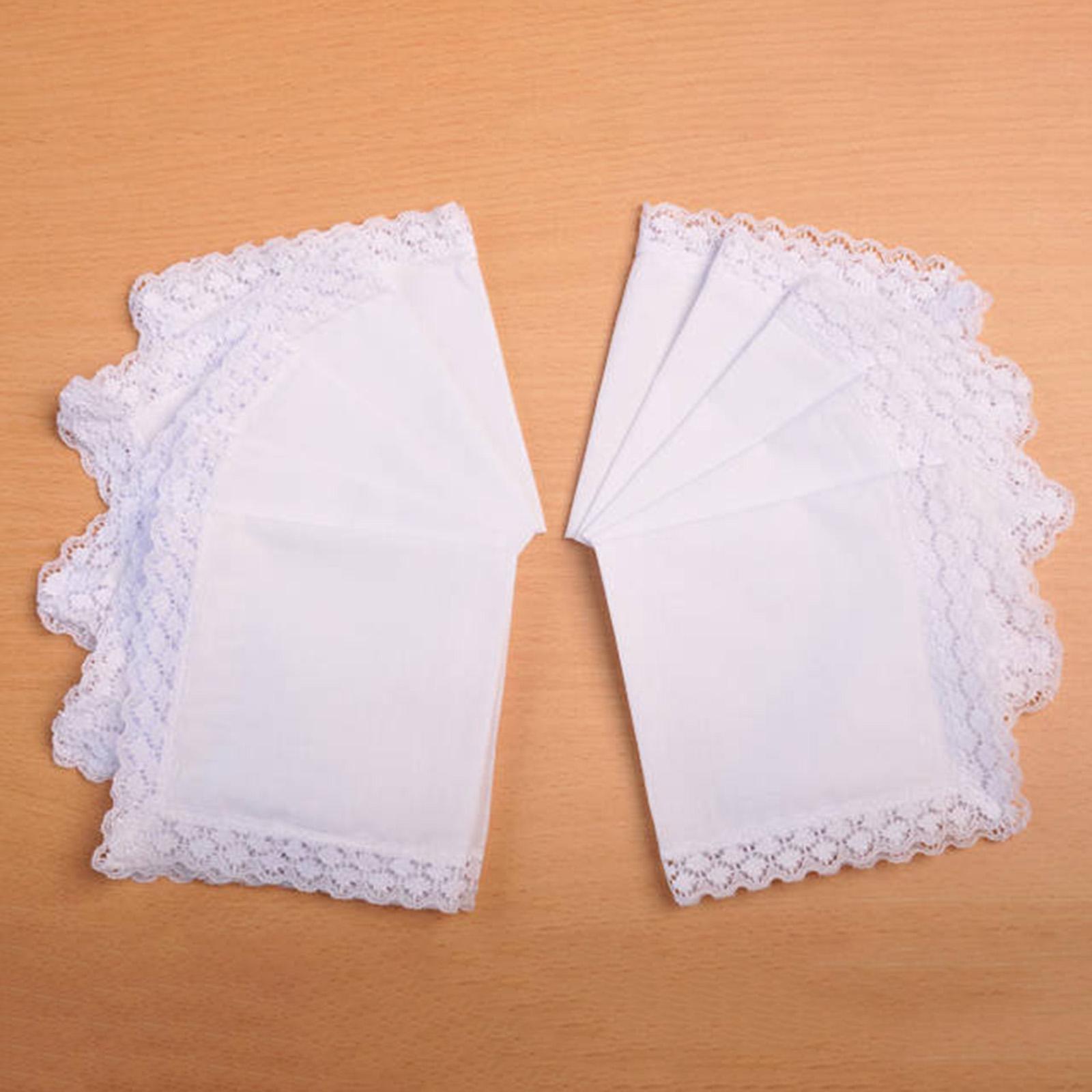 6x Pure White Lace Handkerchie - đánh giá và giá Handkerchief Cotton Men