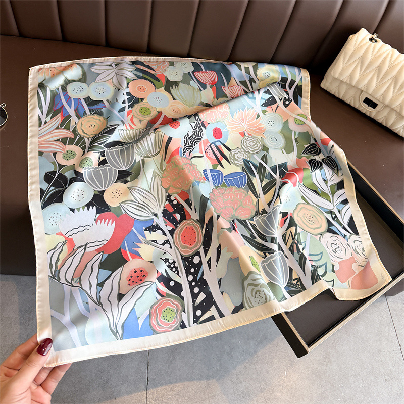 2026 New Floral Printed Square - đánh giá và giá Scarf Silk Square