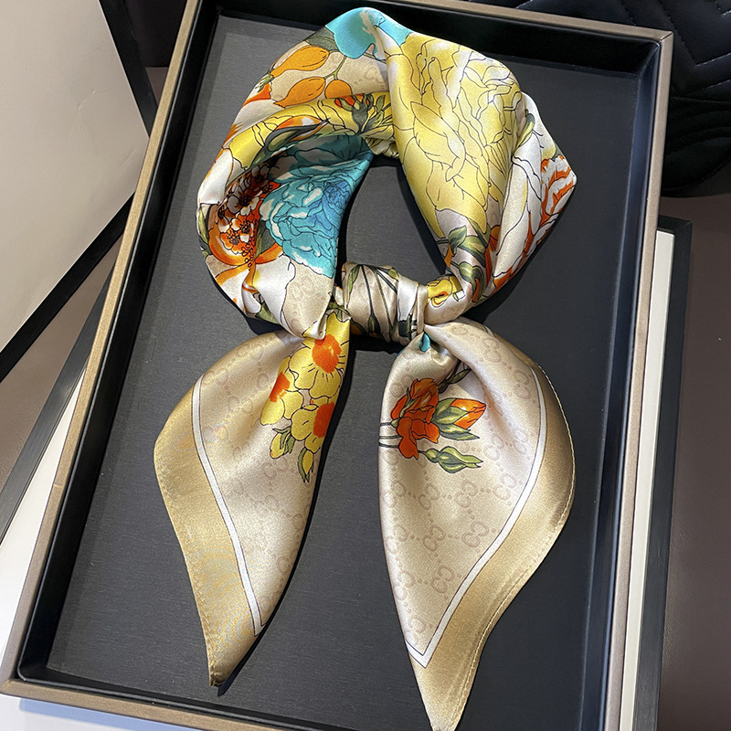 70cm New Women Silk Printed De - đánh giá và giá Ascot Neck Scarf